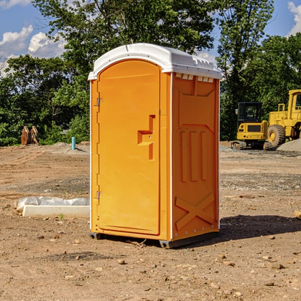 how often are the portable restrooms cleaned and serviced during a rental period in Alabama